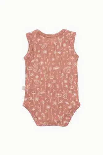 Paxtadan tayyorlangan chaqaloqlar uchun tugmachali atlet. Bahorgi gulli kiremit. - 4