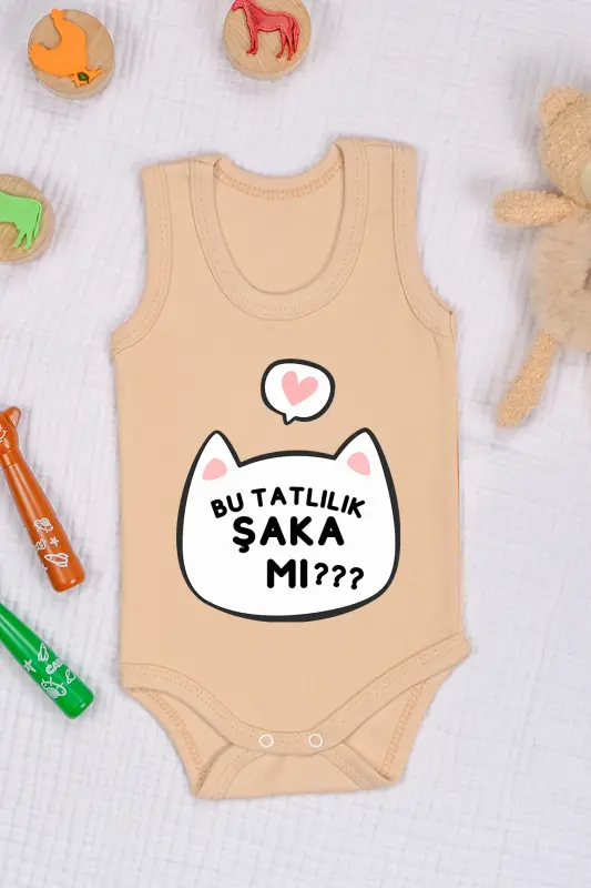 Paxtali Bu Shirinlik Hazilmi Bosmali Chertikli Body Zibin-Bej - 2