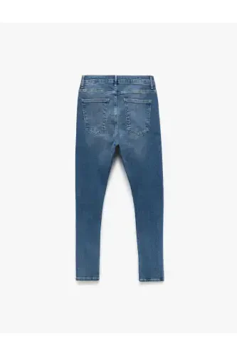 Paxtali normal bel Super Skinny Fit jinsi shim - 5