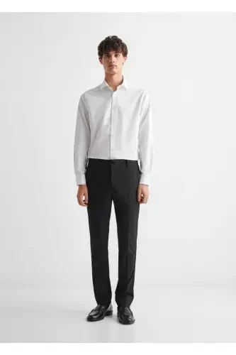 Paxtali Oksford ko'ylak - Oq - MANGO TEEN (1)