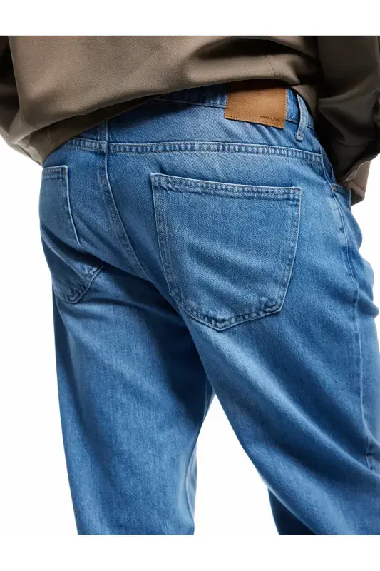 Paxtali Oʻrta Bel Choʻntak Tafsilotli Vintage Toʻgʻri Fason - 3