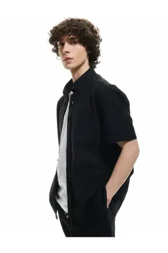 Paxtali Regular Fit Pike Mato Tugmali Yoqali Qisqa K - 1