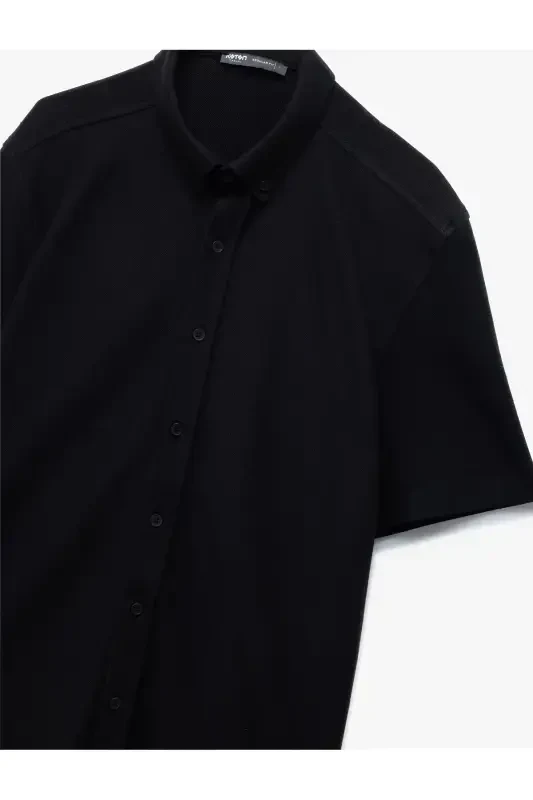 Paxtali Regular Fit Pike Mato Tugmali Yoqali Qisqa K - 5