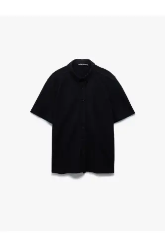 Paxtali Regular Fit Pike Mato Tugmali Yoqali Qisqa K - 3