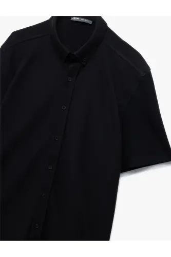 Paxtali Regular Fit Pike Mato Tugmali Yoqali Qisqa K - 5