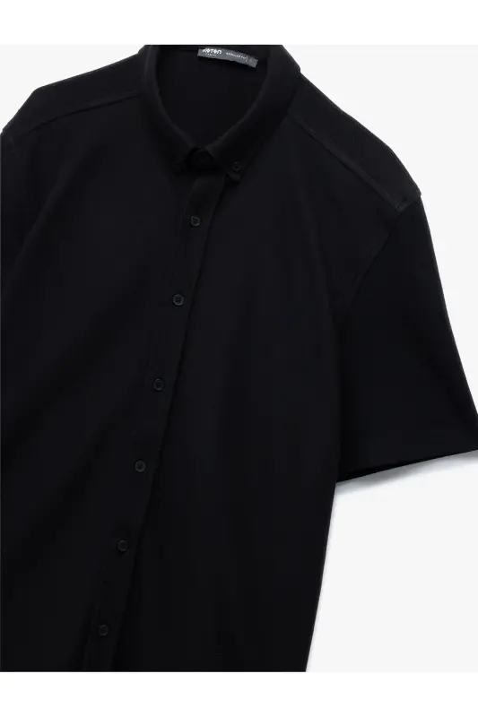 Paxtali Regular Fit Pike Mato Tugmali Yoqali Qisqa K - 5