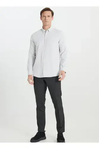 Paxtali Slim Fit Tor Kesim Tugmali Yoqali Armürlü Be - 2
