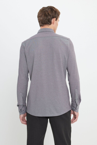 Paxtali Slim Fit Tor kesimli tugmali yoqali ko'ylak - 6