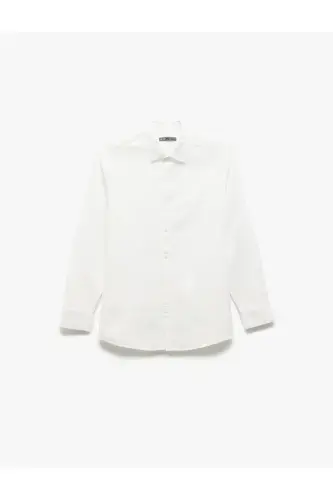 Paxtali Slim Fit uzun qisma italyan yoqali ko'ylak-Be - 1