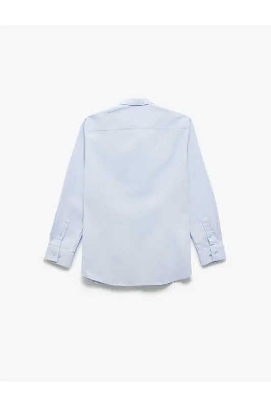 Paxtali Slim Fit uzun qisma italyan yoqali ko'ylak-Ma - 2