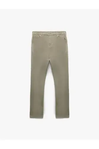 Paxtali Straight Fit Gabardin Shim - Kulrang - 3