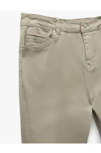 Paxtali Straight Fit Gabardin Shim - Kulrang - 6