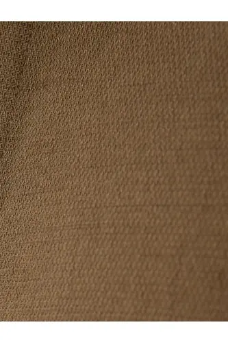 Paxtali tugmali regular fit qisqa yengli ko'ylak - Haki - 6