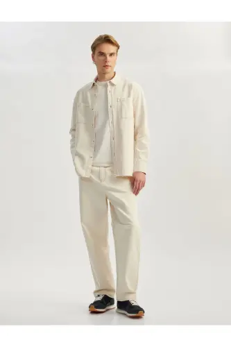 Paxtali tugmali regular fit yuvilgan klassik yoqa C - 2