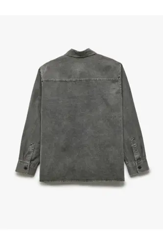 Paxtali tugmali Regular Fit yuvilgan klassik yoqa C - 4