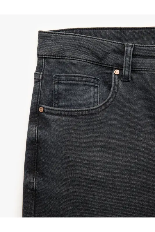 Paxtalik Oddiy Bel Slim Fit Jins Pantolon - Brad J - 6