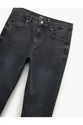 Paxtalik Oddiy Bel Slim Fit Jins Pantolon - Brad J - 5