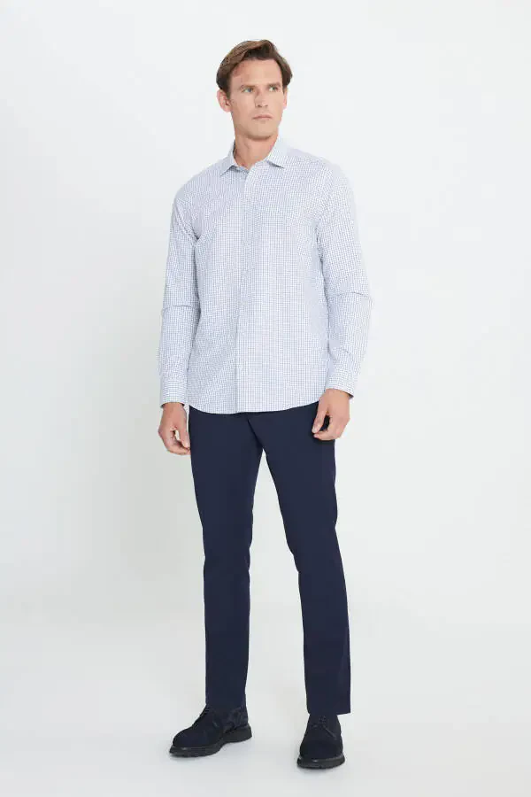 Paxtalik Oxford Slim Fit Tor Yeng Klassik Yoqali Armu - 2