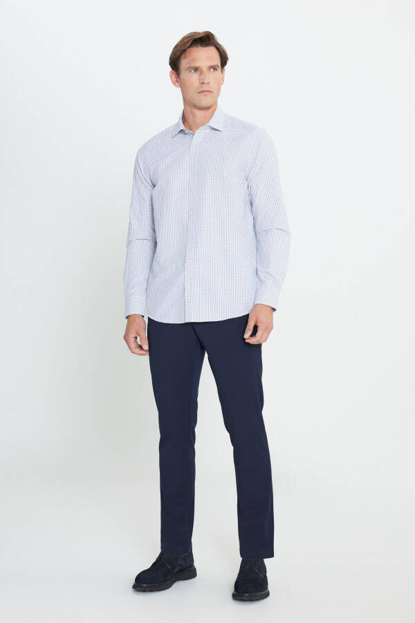 Paxtalik Oxford Slim Fit Tor Yeng Klassik Yoqali Armu - 2