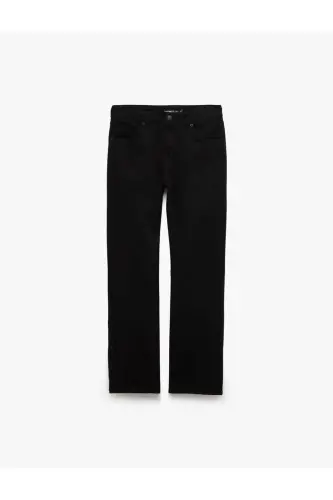 Paxtalik Skinny Fit - Michael Jean Qora Erkaklar Jinsi - 4