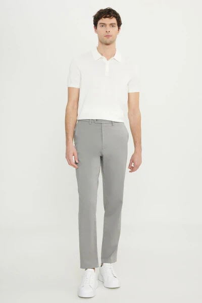 Paxtalik Slim Fit Tor Keng Yon Cho'ntak Elastik Kundalik Ochiq Bej Shim - 5