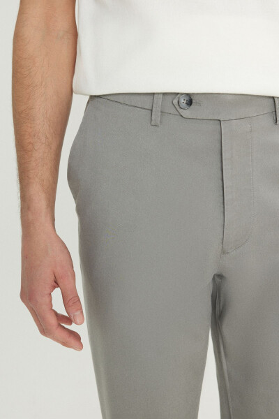 Paxtalik Slim Fit Tor Keng Yon Cho'ntak Elastik Kundalik Ochiq Bej Shim - 3