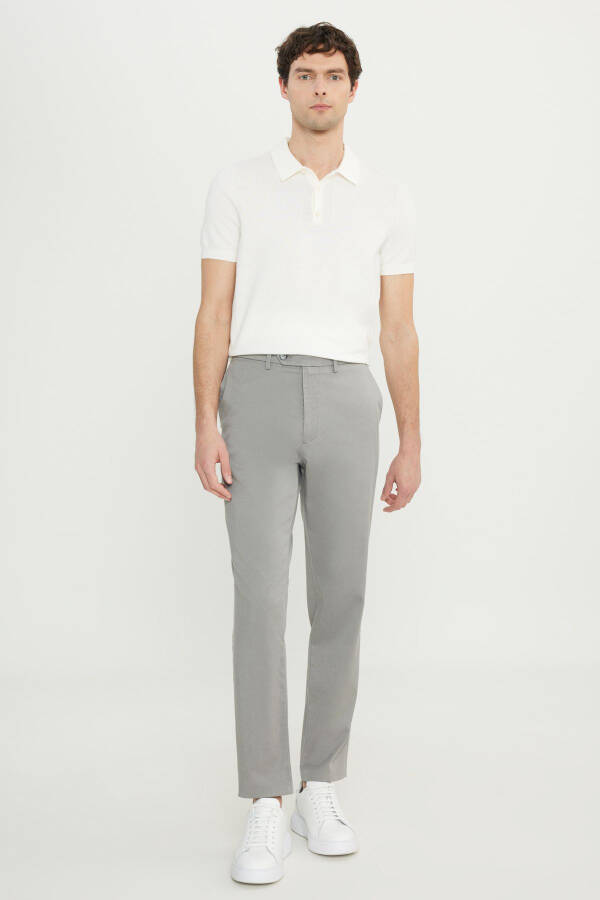 Paxtalik Slim Fit Tor Keng Yon Cho'ntak Elastik Kundalik Ochiq Bej Shim - 5