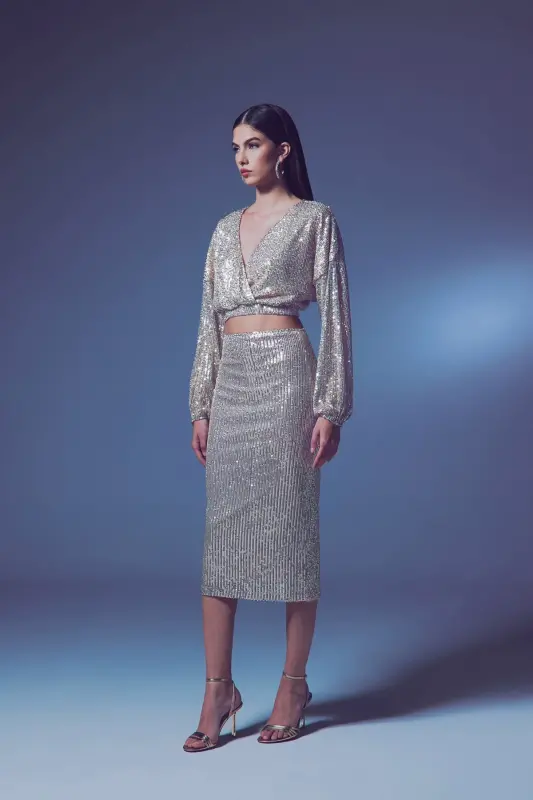 Payet Detalli Qalam Yubka - Bej-BEJ - 1