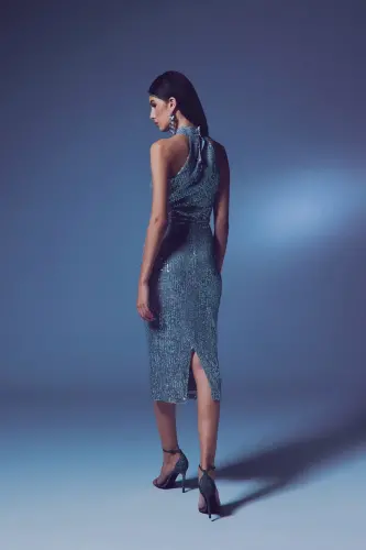 Payet Detaylı Qalam Yubka - Kumush-KUMUSH - 6