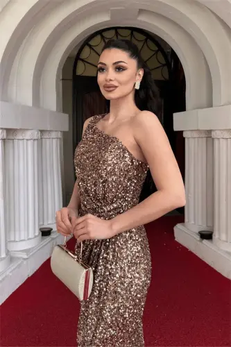 Payet Mato Bir Qo'l Qalam Ko'ylak - BRONZA - 3