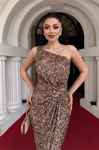 Payet Mato Bir Qo'l Qalam Ko'ylak - BRONZA - 4