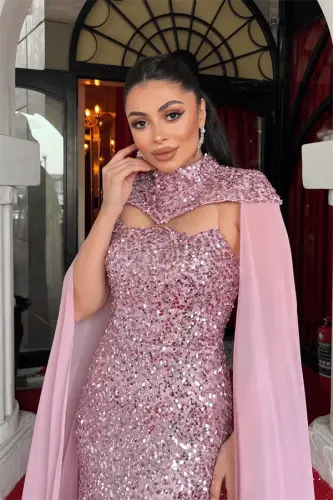 Payetli mato kishili kechki libos - PUDRA - 4