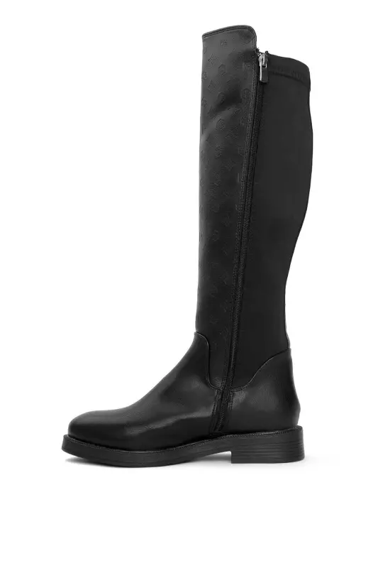 PC-52066B Baskılı Kadın Çizme Siyah Baskılı-Siyah Baskılı - 3