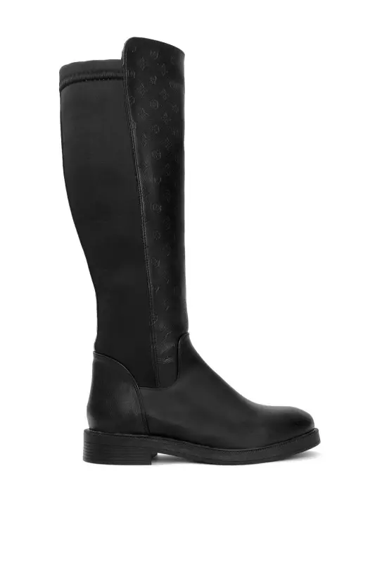 PC-52066B Baskılı Kadın Çizme Siyah Baskılı-Siyah Baskılı - PIERRE CARDIN