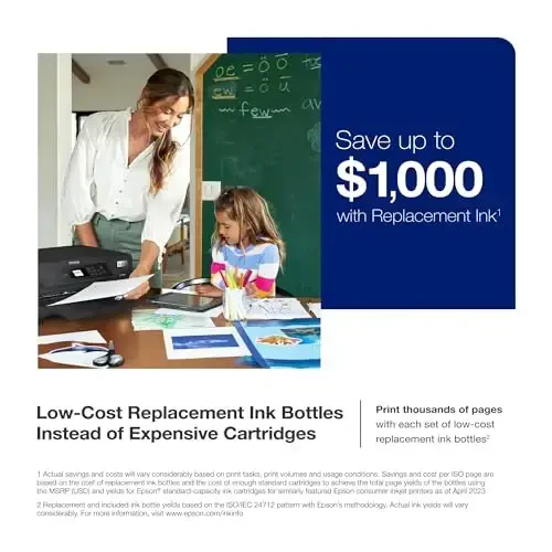 Epson Workforce ES-50 Portable Sheet-Fed Document Scanner for PC and Mac & EcoTank ET-2850 Wireless Color All-in-One Cartridge-Free Supertank Printer with Scan - 7