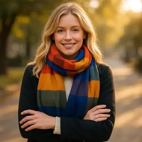 PCIQUTE Ayollar uchun mo'ljallangan sun'iy kashmir sharf - Ultra yumshoq, iliq qishki ro'mol, klassik katakli naqshli Rojdestvo sovg'asi uchun ideal - 5