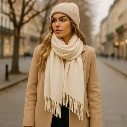 PCIQUTE Ayollar uchun sun'iy CasModazoneere katakli sharf - Ultra yumshoq, iliq qishki ro'mol, Rojdestvo sovg'asi uchun klassik katakli naqsh bilan - 5