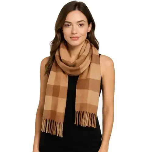 PCIQUTE Women's Long Plaid Blanket Scarf Chunky Oversized Winter Fall Warm Big Tartan Scarves Wrap Shawl Ladies Gifts - 3