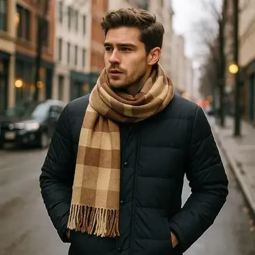 PCIQUTE Women's Long Plaid Blanket Scarf Chunky Oversized Winter Fall Warm Big Tartan Scarves Wrap Shawl Ladies Gifts - 5