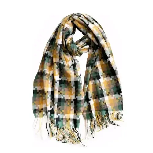 PCIQUTE Classic Plaid Scarf - Warm Large Oversized Scarves Shawl Wrap Gift for Women - 1