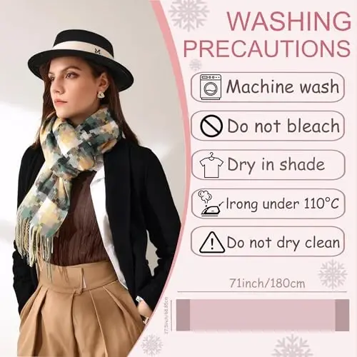 PCIQUTE Classic Plaid Scarf - Warm Large Oversized Scarves Shawl Wrap Gift for Women - 2