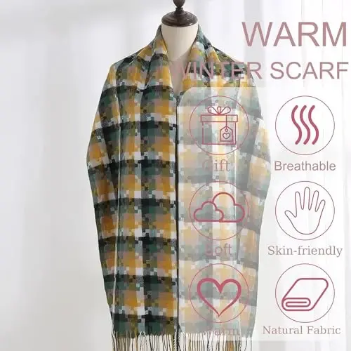 PCIQUTE Classic Plaid Scarf - Warm Large Oversized Scarves Shawl Wrap Gift for Women - 5