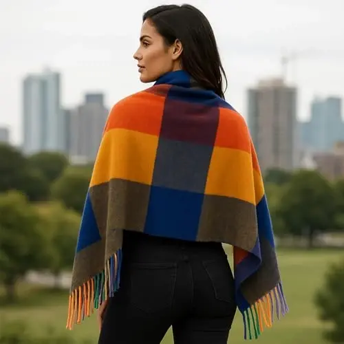 PCIQUTE Classic Plaid Scarf - Warm Large Oversized Scarves Shawl Wrap Gift for Women - 2
