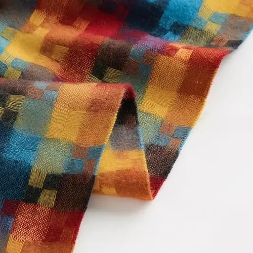 PCIQUTE Women's Long Plaid Blanket Scarf Chunky Oversized Winter Fall Warm Big Tartan Scarves Wrap Shawl Ladies Gifts - 7