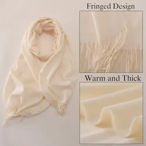 PCIQUTE Women's Faux CasModazoneere Plaid Scarf - Ultra Soft, Warm Winter Wrap with Classic Checkered for Ideal Christmas Gift - 4