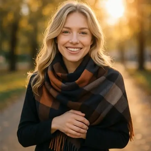 PCIQUTE Tartan Plaid Scarves for Women Winter,Long Scarves for Women with Fringe,Super Soft Scarf for Women Winter - 6