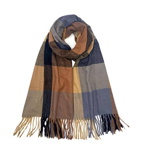 PCIQUTE Tartan Plaid Scarves for Women Winter, Long Scarves for Women with Fringe, Super Soft Scarf for Women Winter - 4