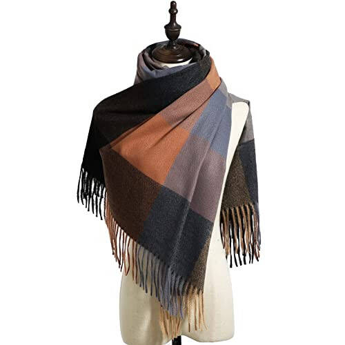 PCIQUTE Tartan Plaid Scarves for Women Winter, Long Scarves for Women with Fringe, Super Soft Scarf for Women Winter - 6