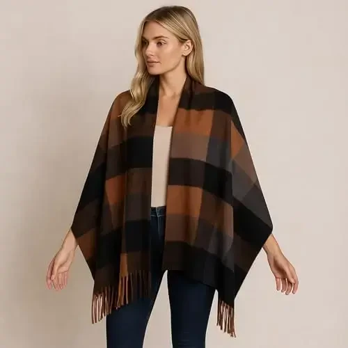 PCIQUTE Tartan Plaid Scarves for Women Winter,Long Scarves for Women with Fringe,Super Soft Scarf for Women Winter - 3