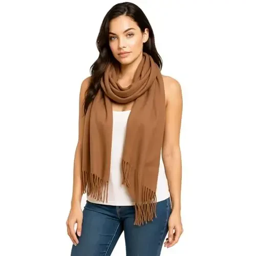 PCIQUTE Women's Faux CasModazoneere Plaid Scarf - Ultra Soft, Warm Winter Wrap with Classic Checkered for Ideal Christmas Gift - 1